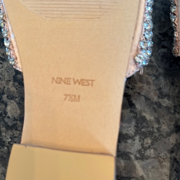 Nine West embellished square toe Gold and Silver Women's slide Sandals 7.5 NWOT - Picture 11 of 11